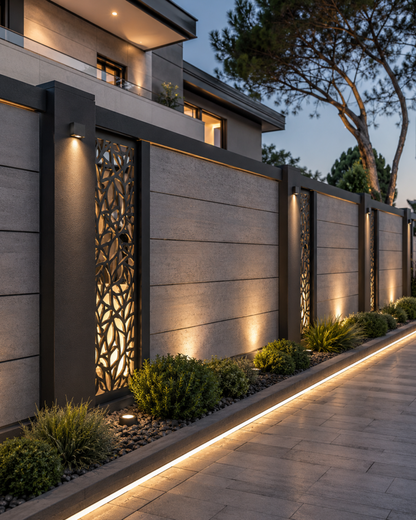 Aydınlatmalı Premium Bahçe Duvarı