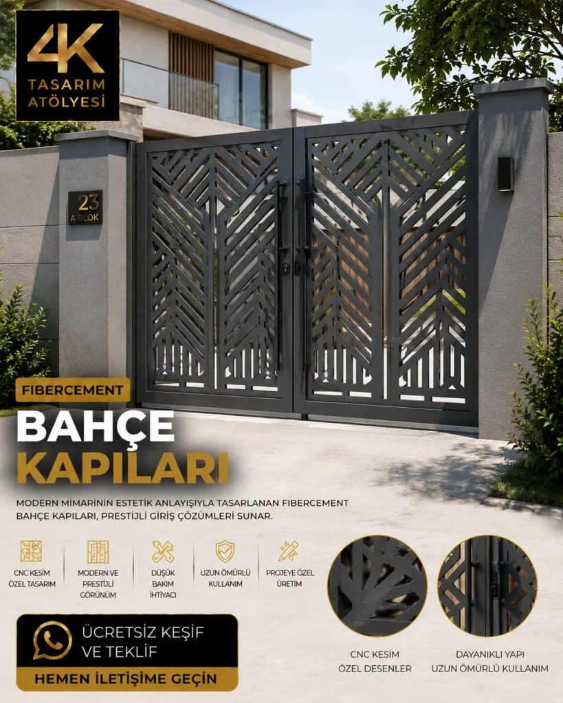 Modern Çift Kanatlı Bahçe Kapısı